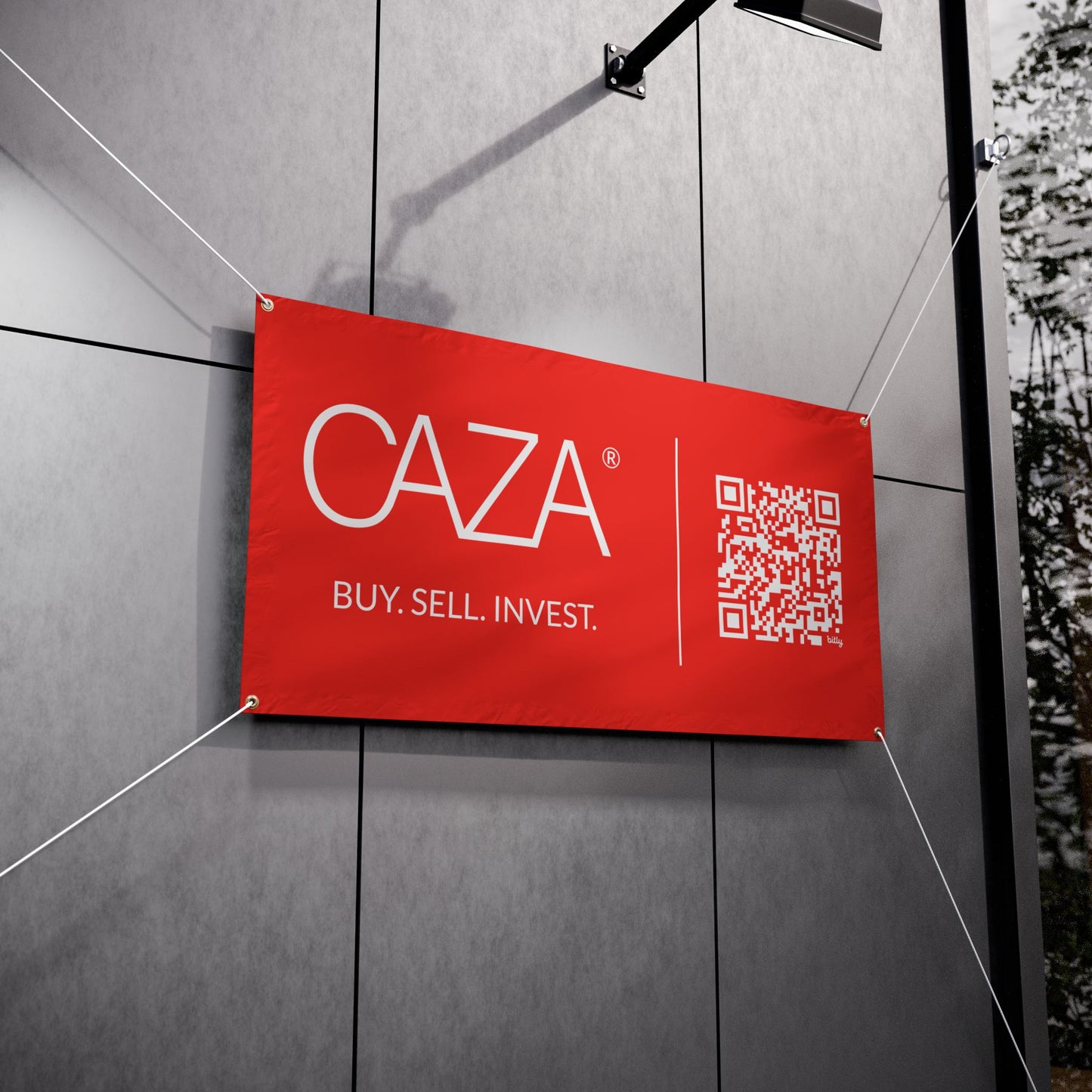 Buy. Sell. Invest. | Vinyl Banners (Red)