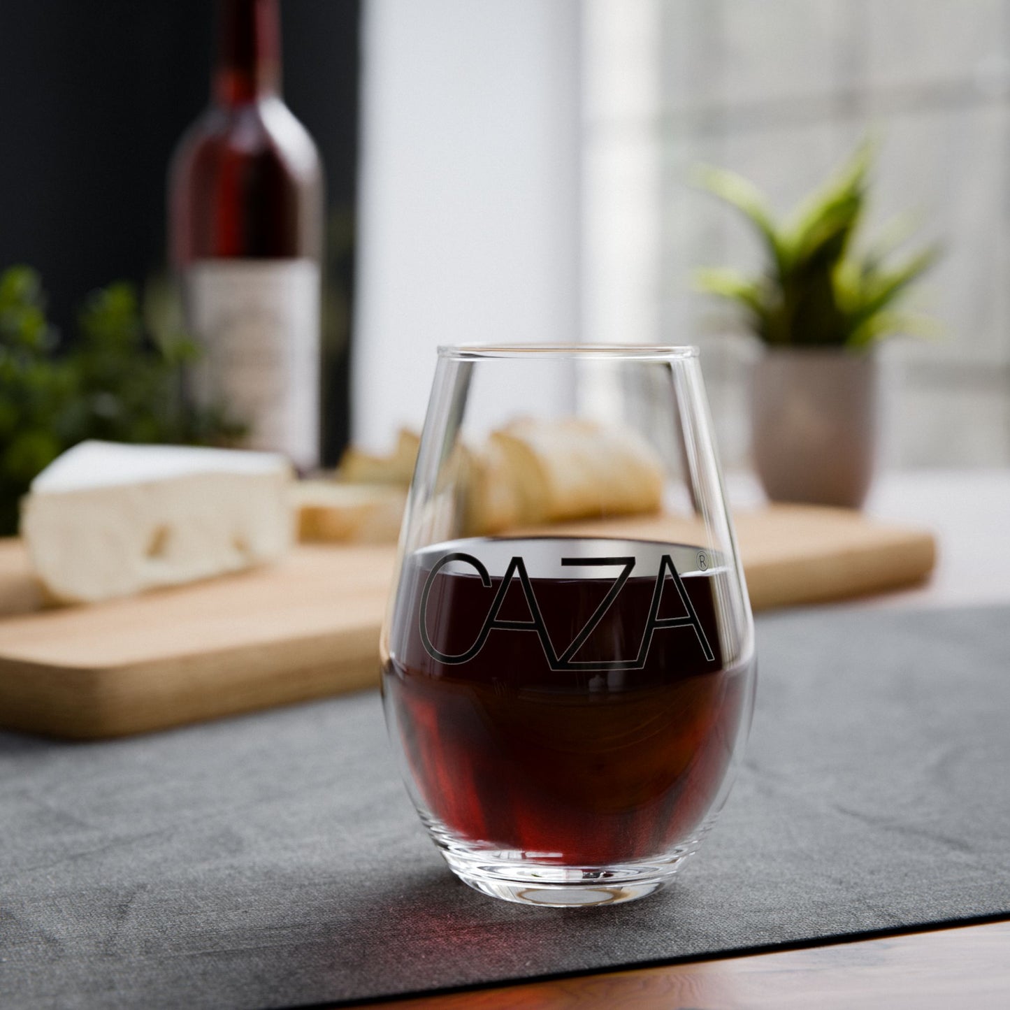 Stemless Wine Glass | Black Logo