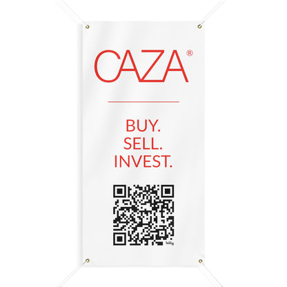 Buy. Sell. Invest. | Matte Banner (White)