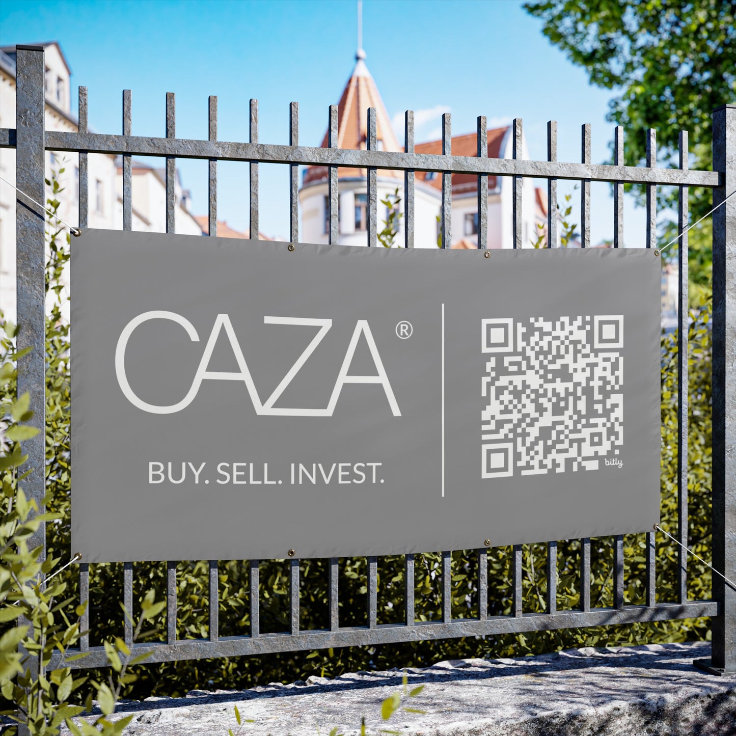Buy. Sell. Invest. | Vinyl Banners (Grey)