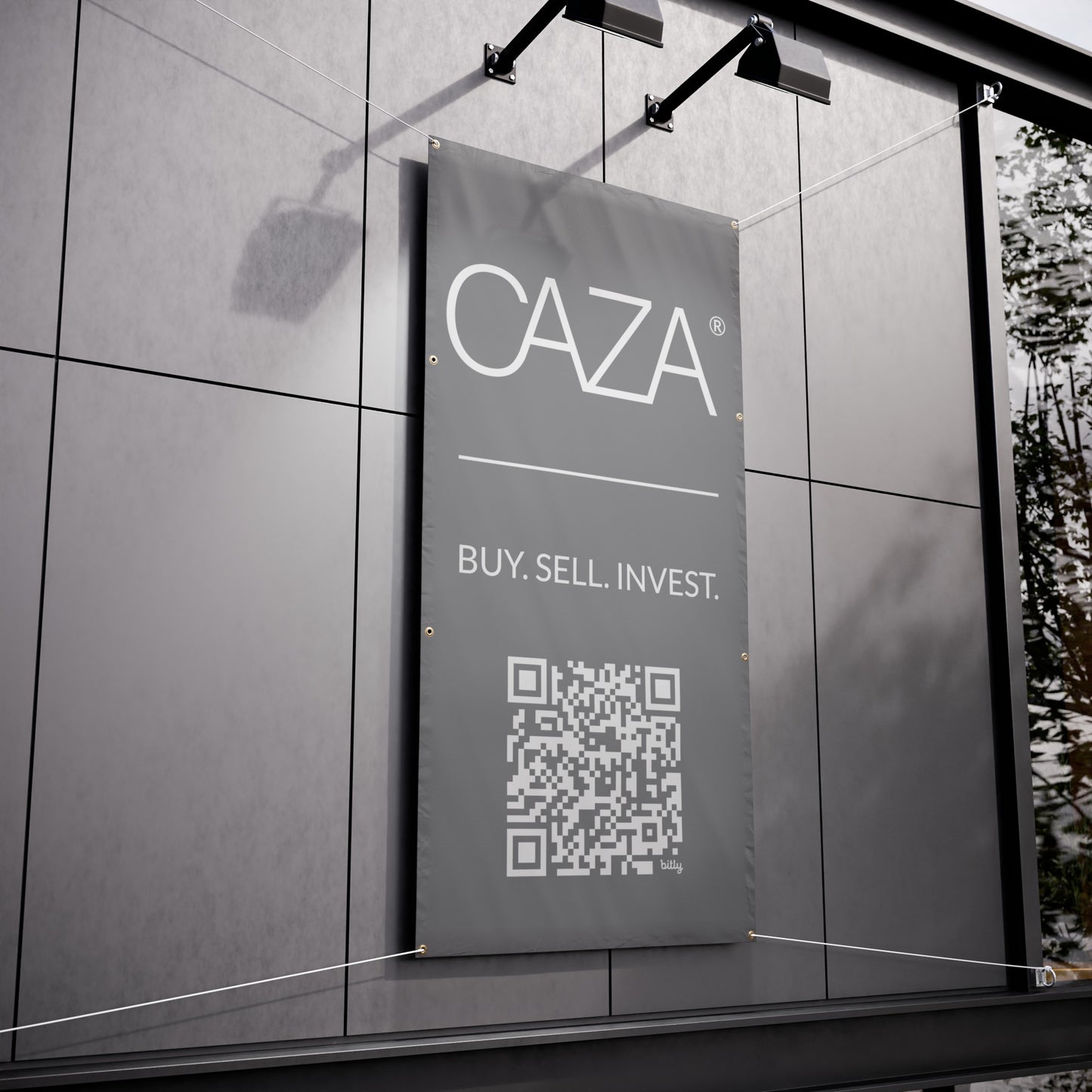 Buy. Sell. Invest. | Vinyl Banners (Grey)