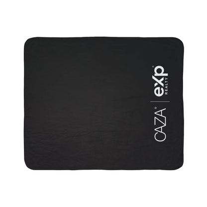 Fleece Sherpa Blanket (Black with White Logo)