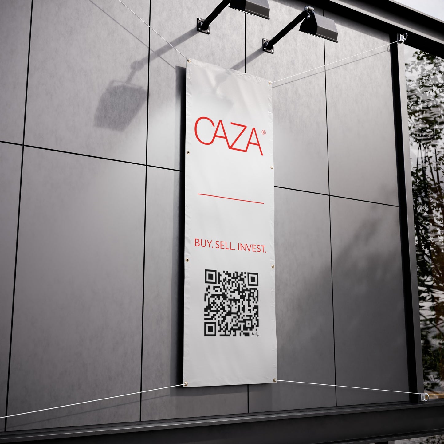Buy. Sell. Invest. | Vinyl Banners (White)
