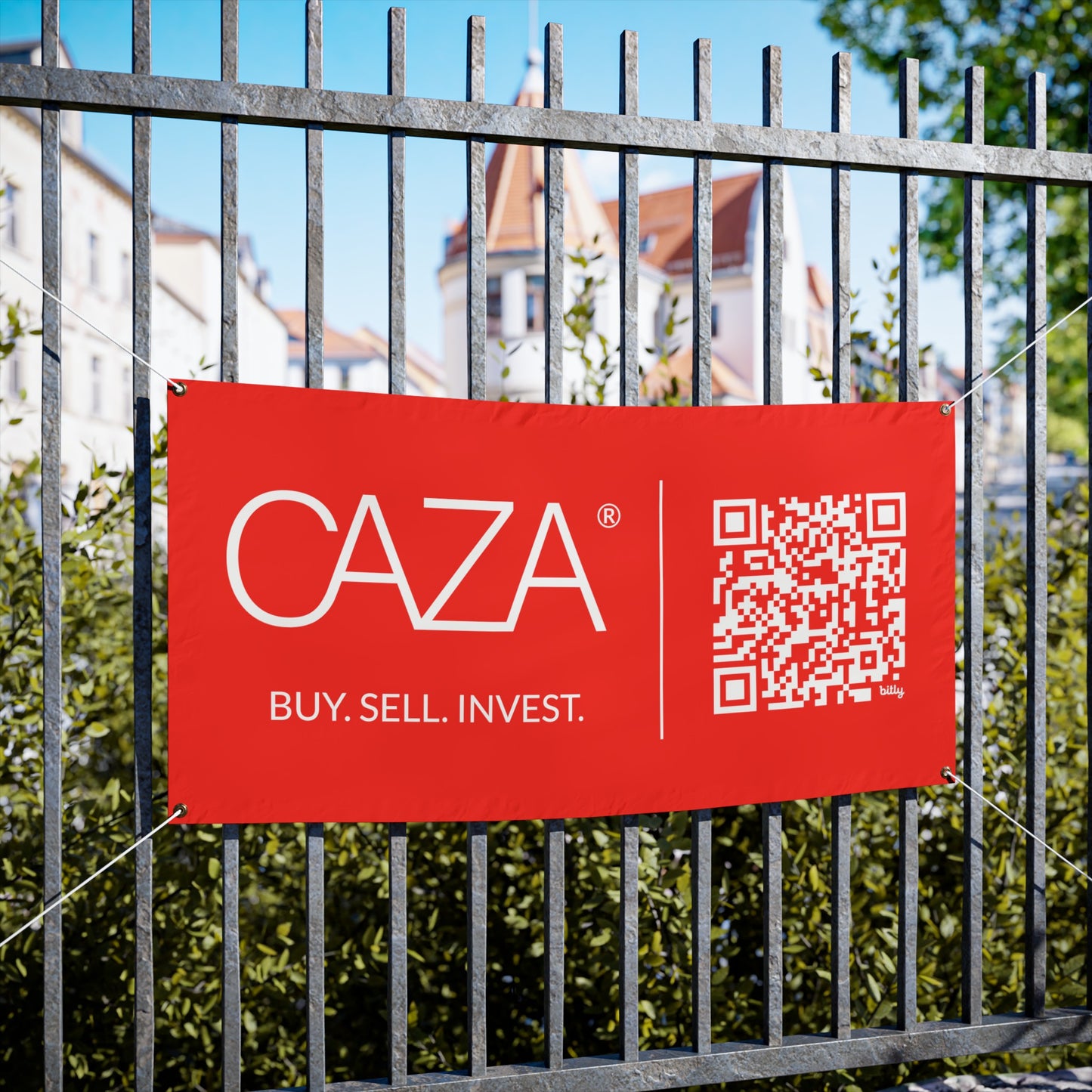 Buy. Sell. Invest. | Vinyl Banners (Red)