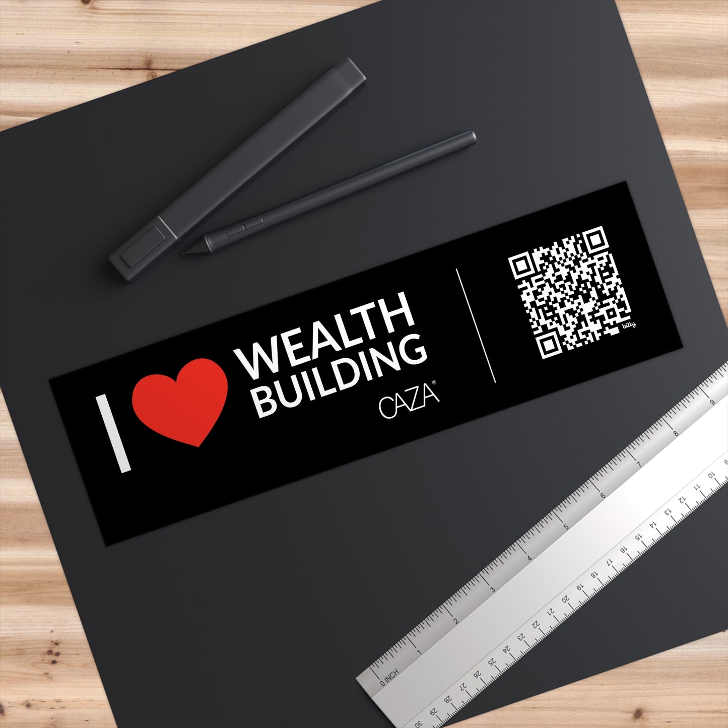 I ❤️ Wealth Building Bumper Stickers (Black)
