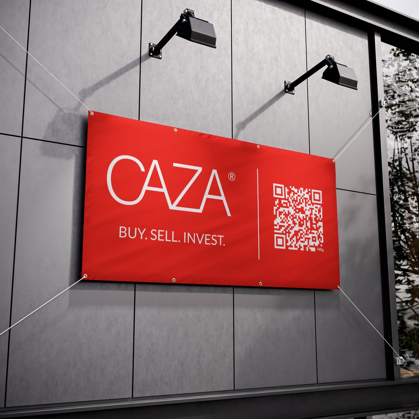 Buy. Sell. Invest. | Vinyl Banners (Red)