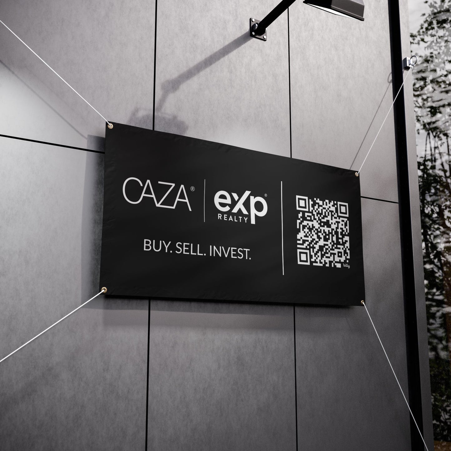 Buy. Sell. Invest. | Vinyl Banners (Black)