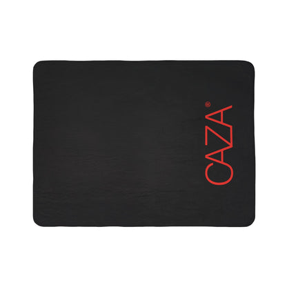 Fleece Sherpa Blanket (Black with Red Logo)