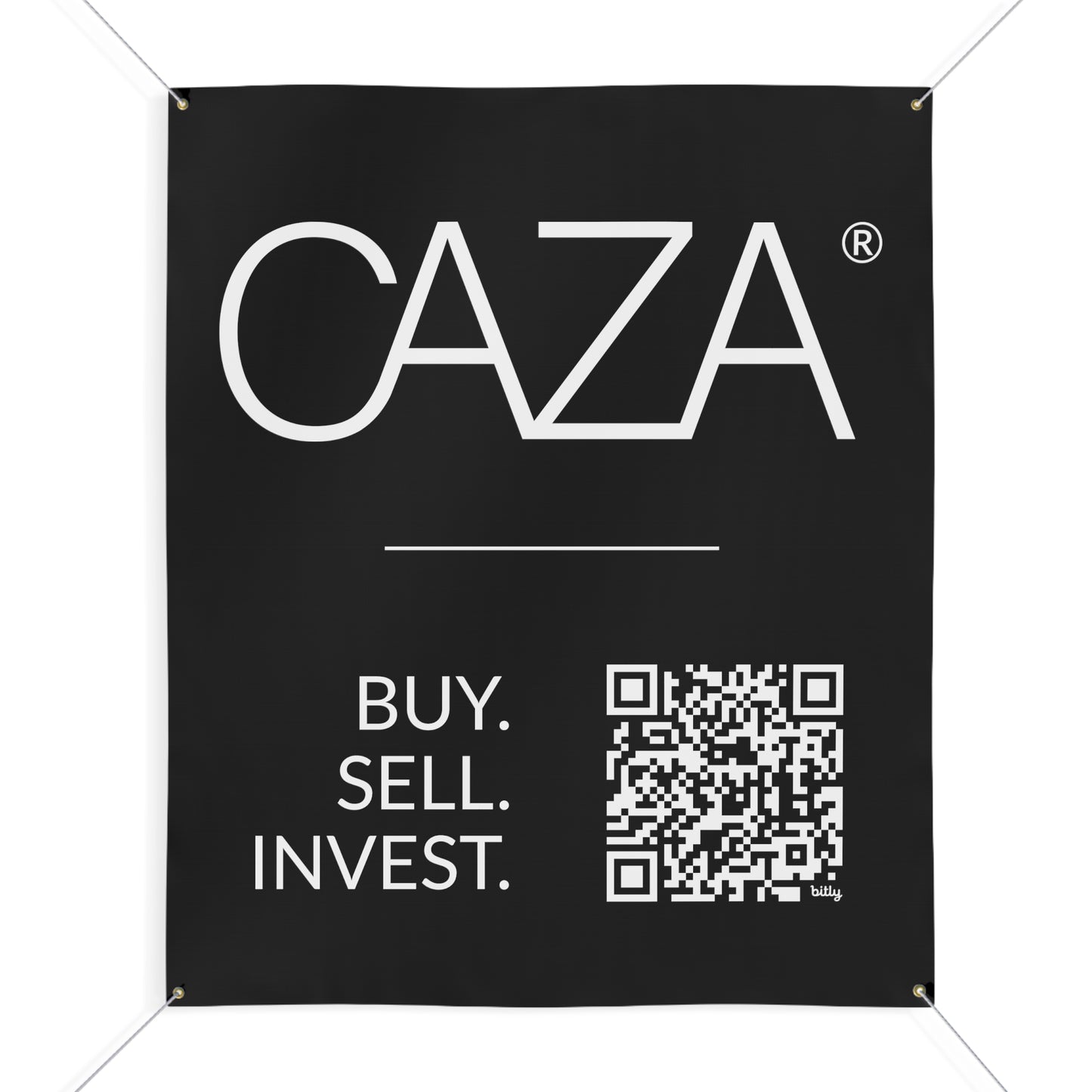 Buy. Sell. Invest. | Matte Banner (Black)