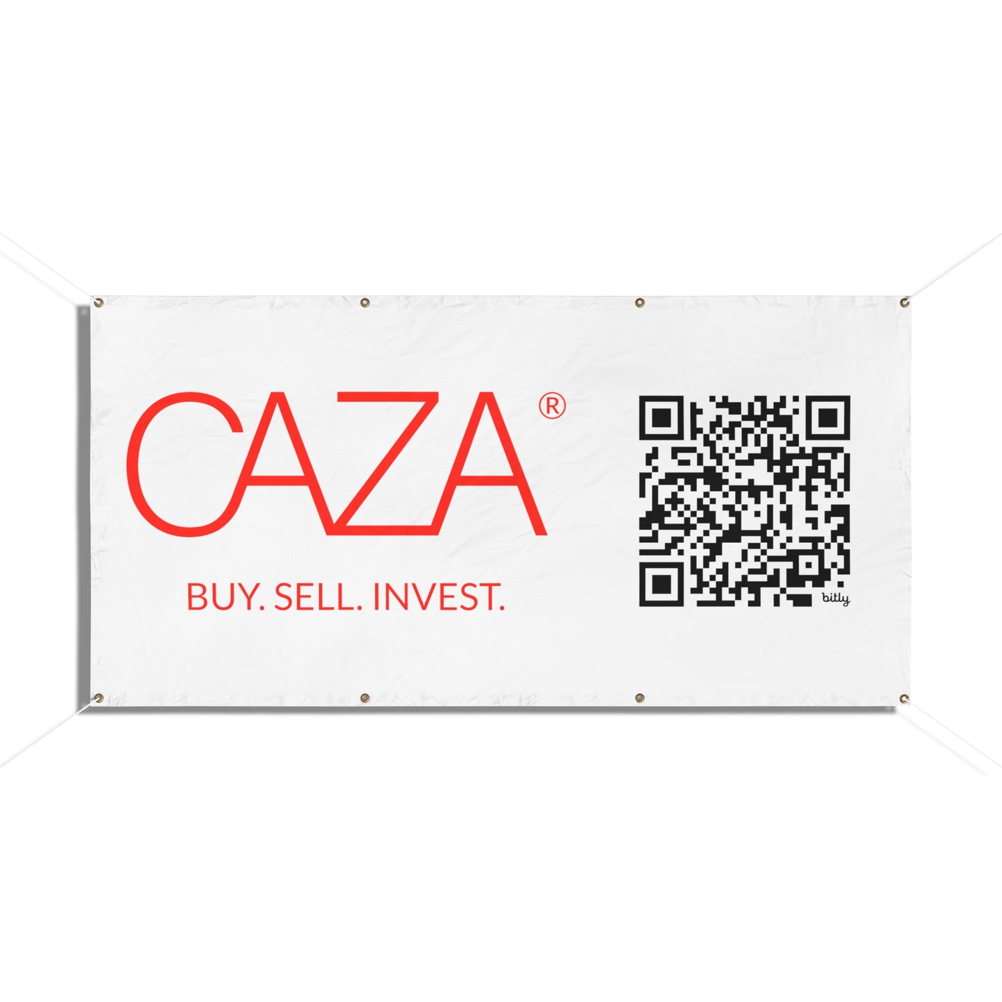 Buy. Sell. Invest. | Vinyl Banners (White)