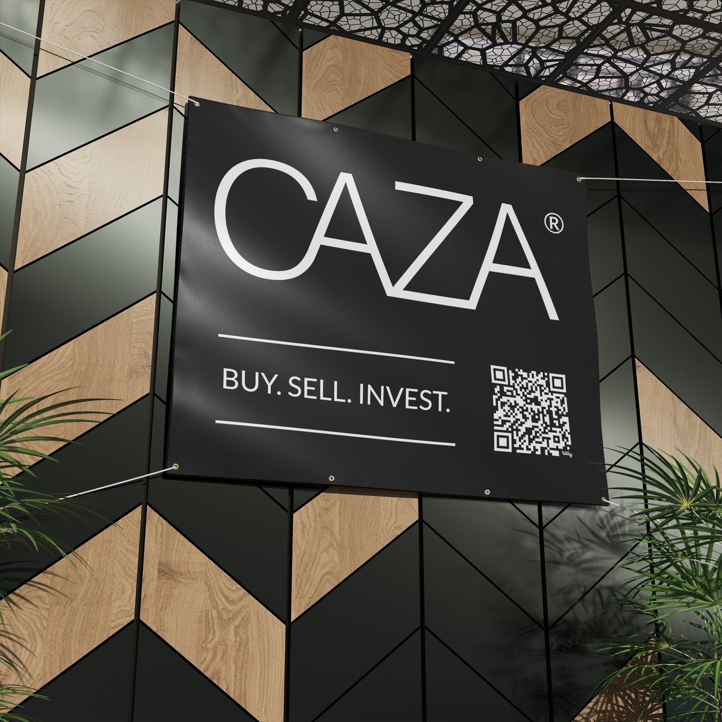 Buy. Sell. Invest. | Matte Banner (Black)