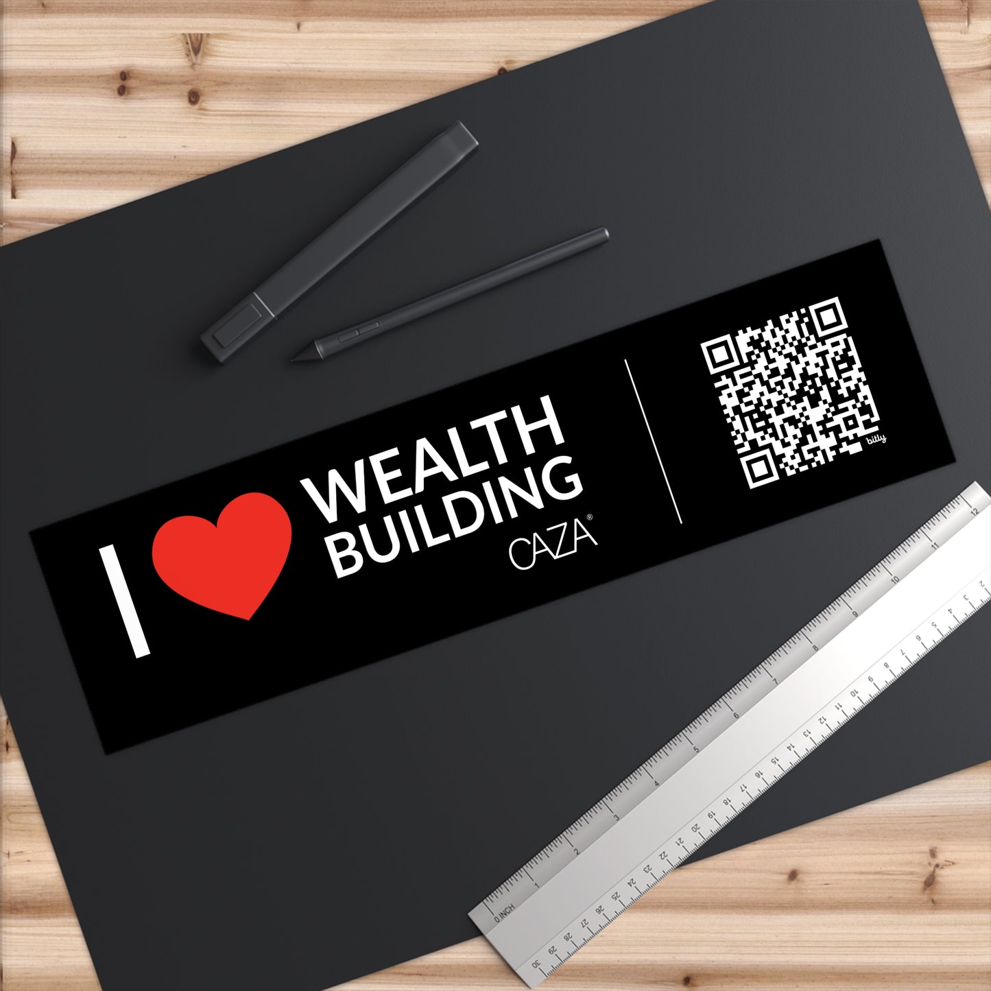I ❤️ Wealth Building Bumper Stickers (Black)