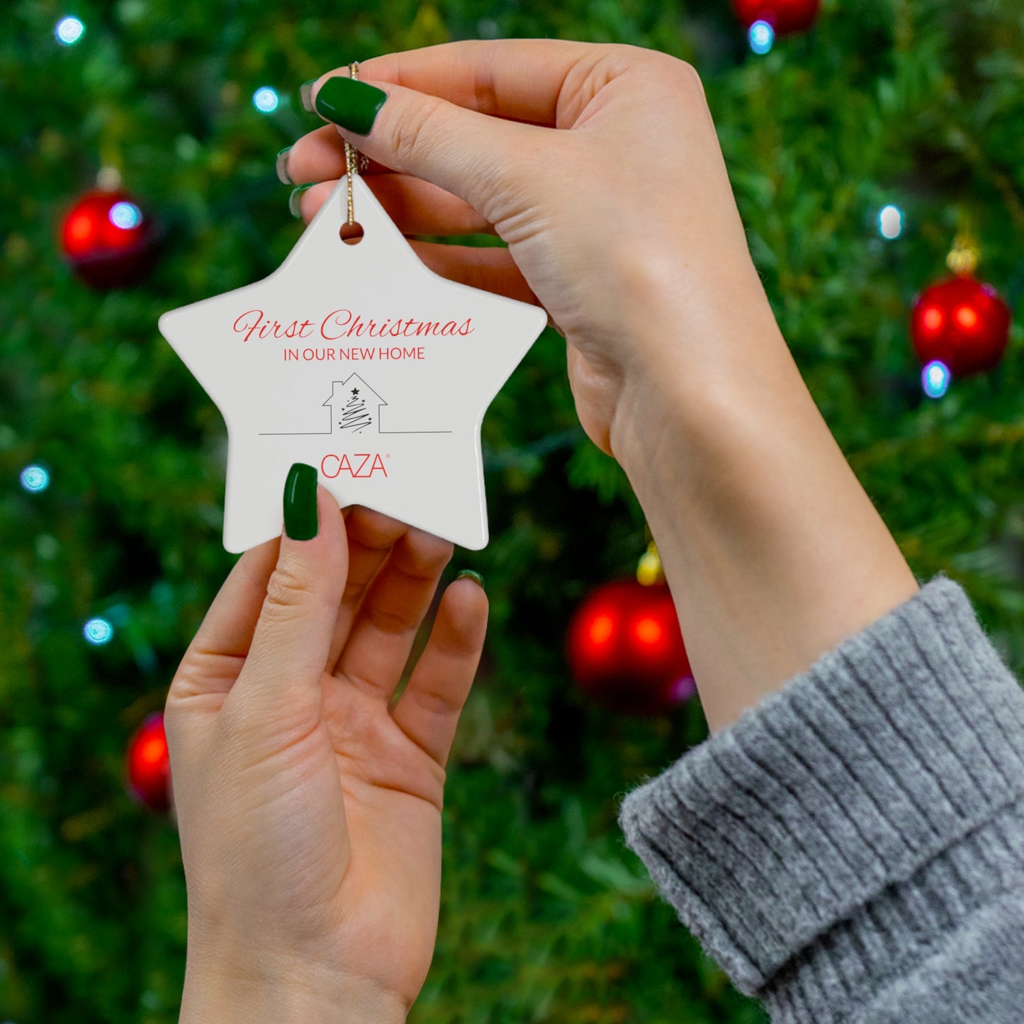 1st Christmas Ceramic Ornament (White)