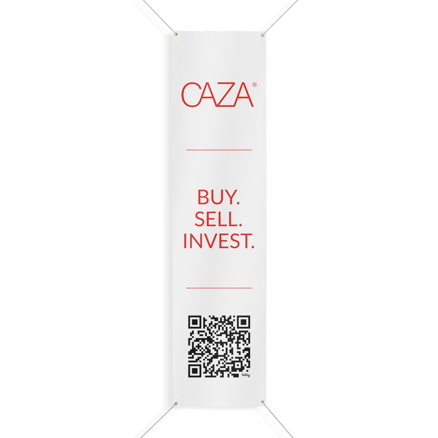 Buy. Sell. Invest. | Matte Banner (White)