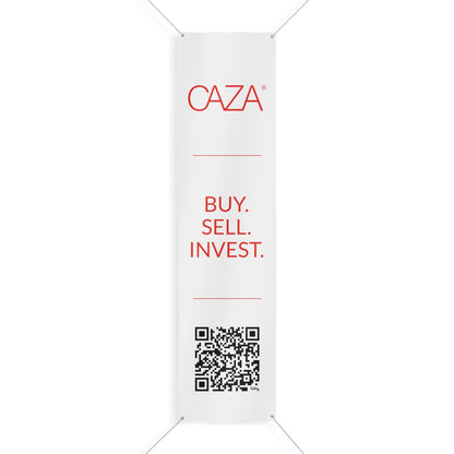 Buy. Sell. Invest. | Matte Banner (White)