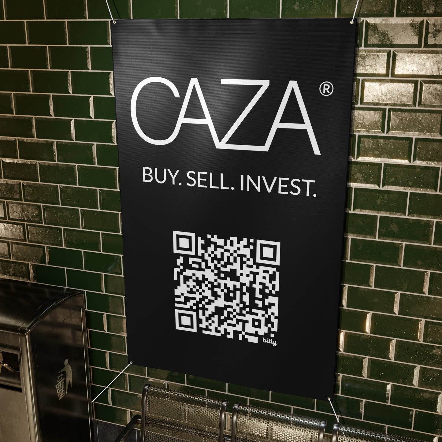 Buy. Sell. Invest. | Matte Banner (Black)