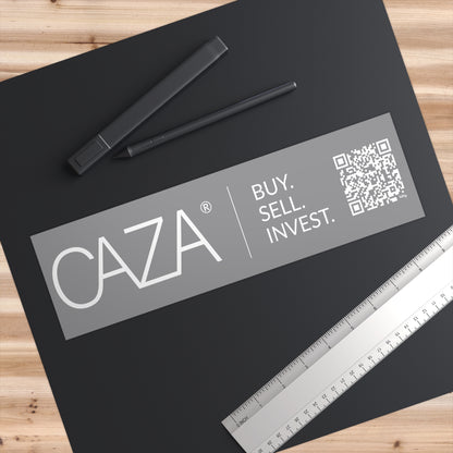 Buy. Sell. Invest. Bumper Stickers (Grey)