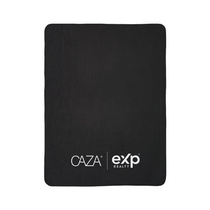 Fleece Sherpa Blanket (Black with White Logo)