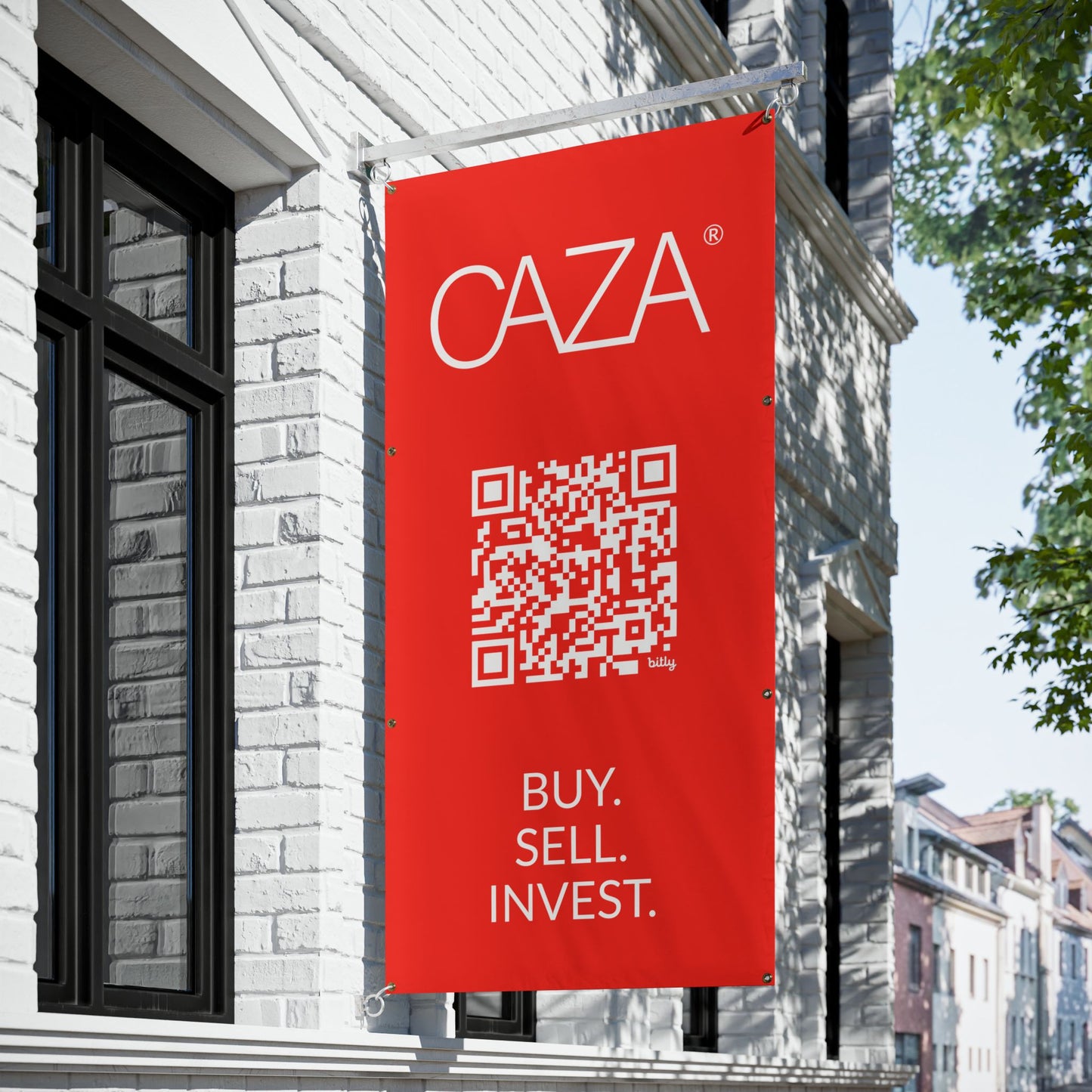 Buy. Sell. Invest. | Vinyl Banners (Red)