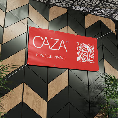 Buy. Sell. Invest. | Matte Banner (Red)