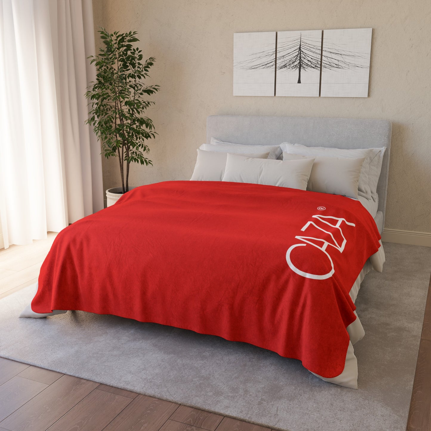 Fleece Sherpa Blanket (Red)