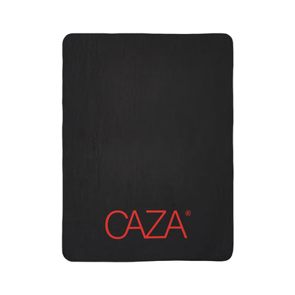 Fleece Sherpa Blanket (Black with Red Logo)