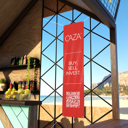 Buy. Sell. Invest. | Matte Banner (Red)
