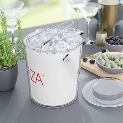 Ice Bucket with Tongs (White)