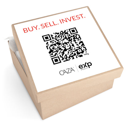 Buy. Sell. Invest. | Square Vinyl Stickers