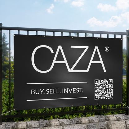 Buy. Sell. Invest. | Matte Banner (Black)