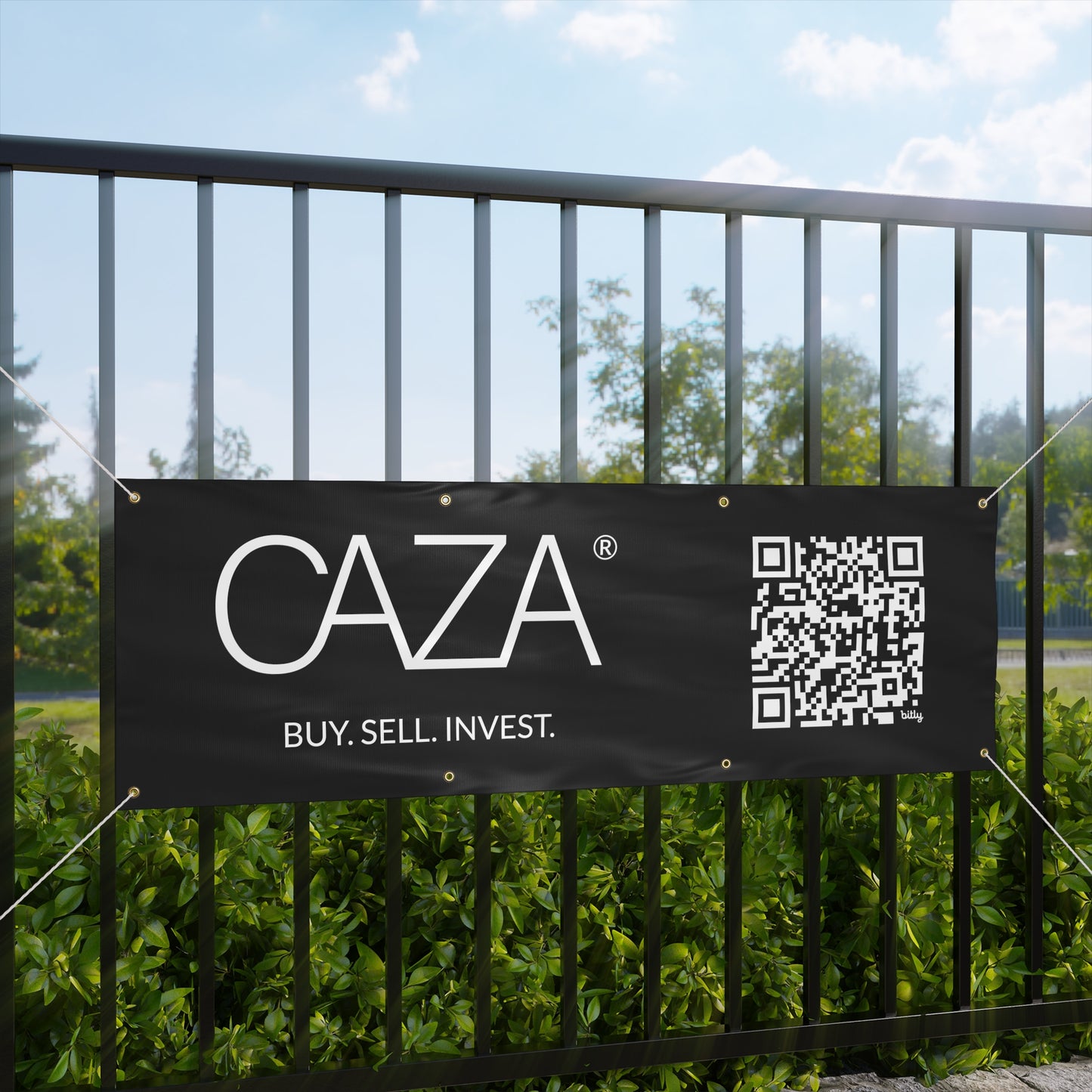 Buy. Sell. Invest. | Matte Banner (Black)