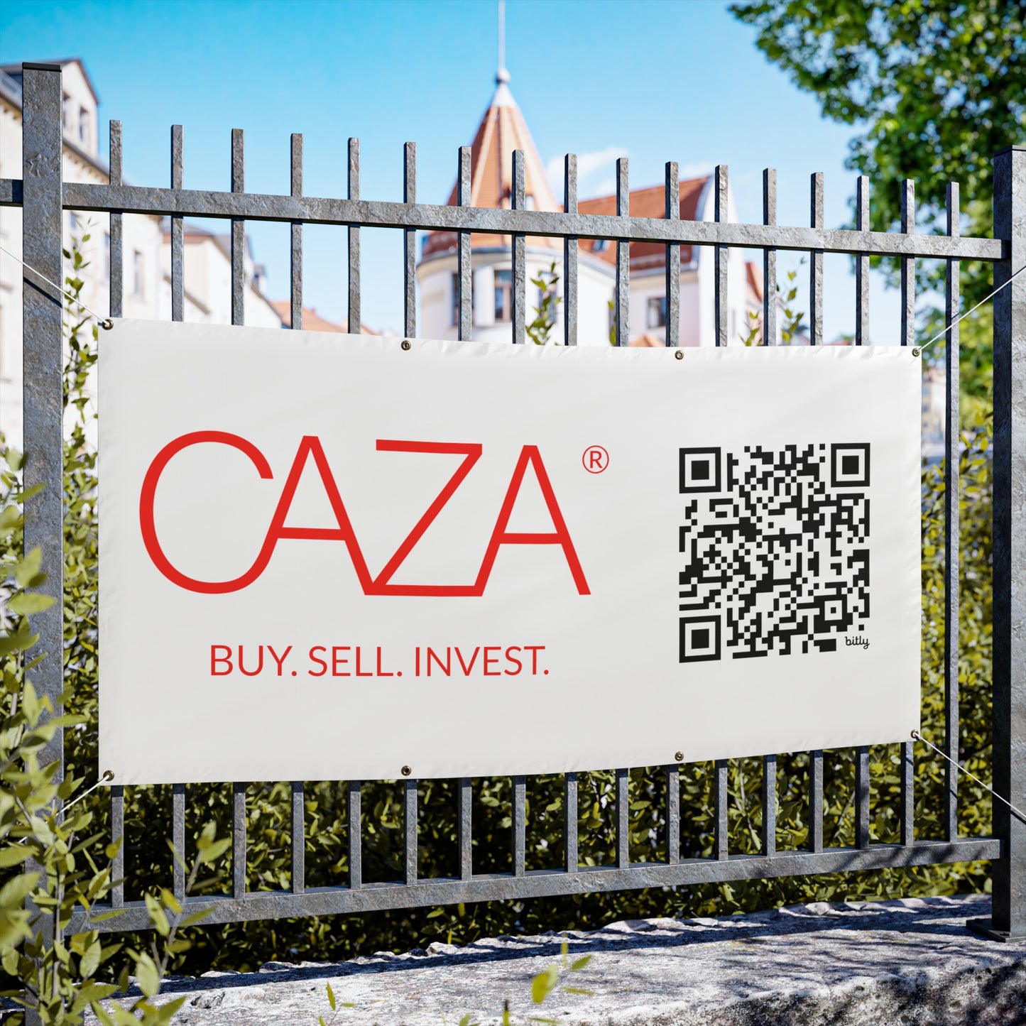 Buy. Sell. Invest. | Vinyl Banners (White)