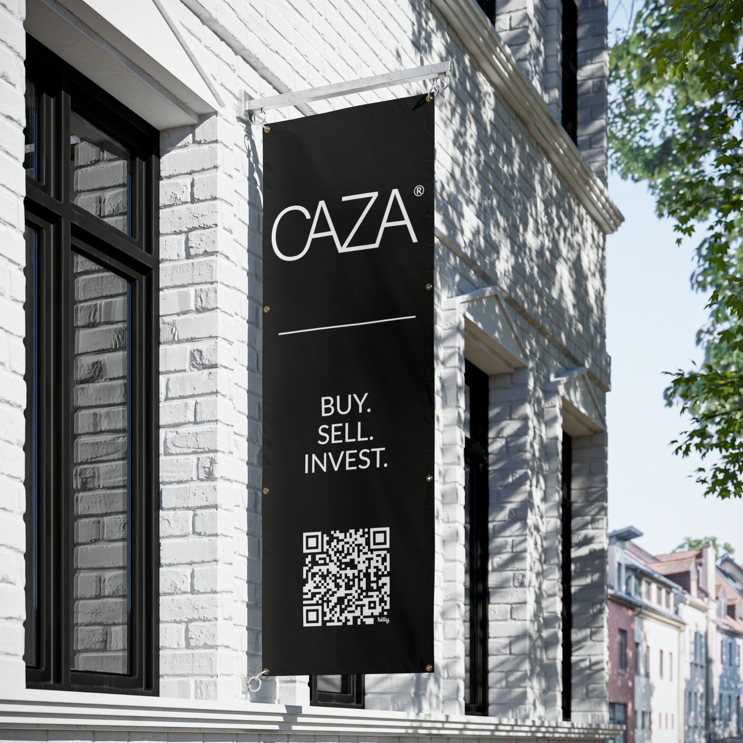 Buy. Sell. Invest. | Vinyl Banners (Black)