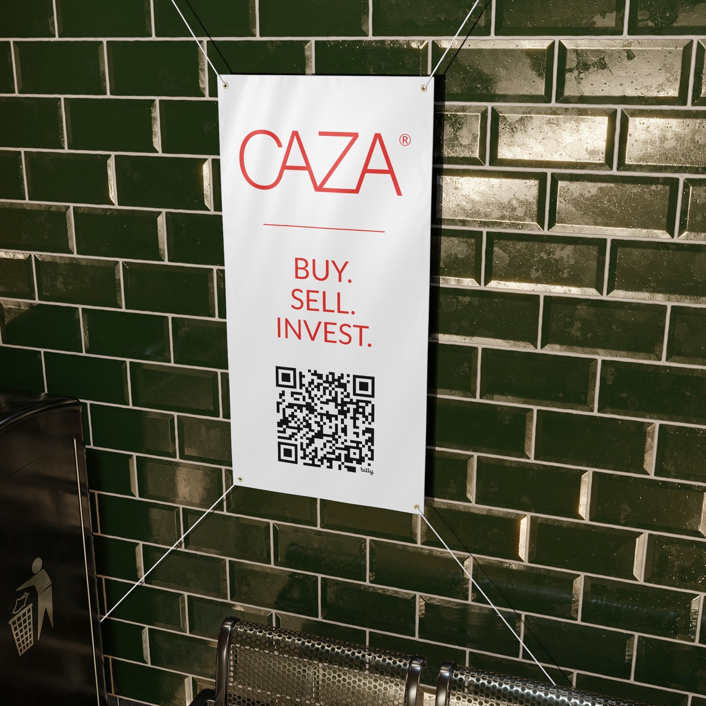 Buy. Sell. Invest. | Matte Banner (White)