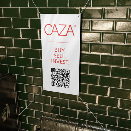 Buy. Sell. Invest. | Matte Banner (White)