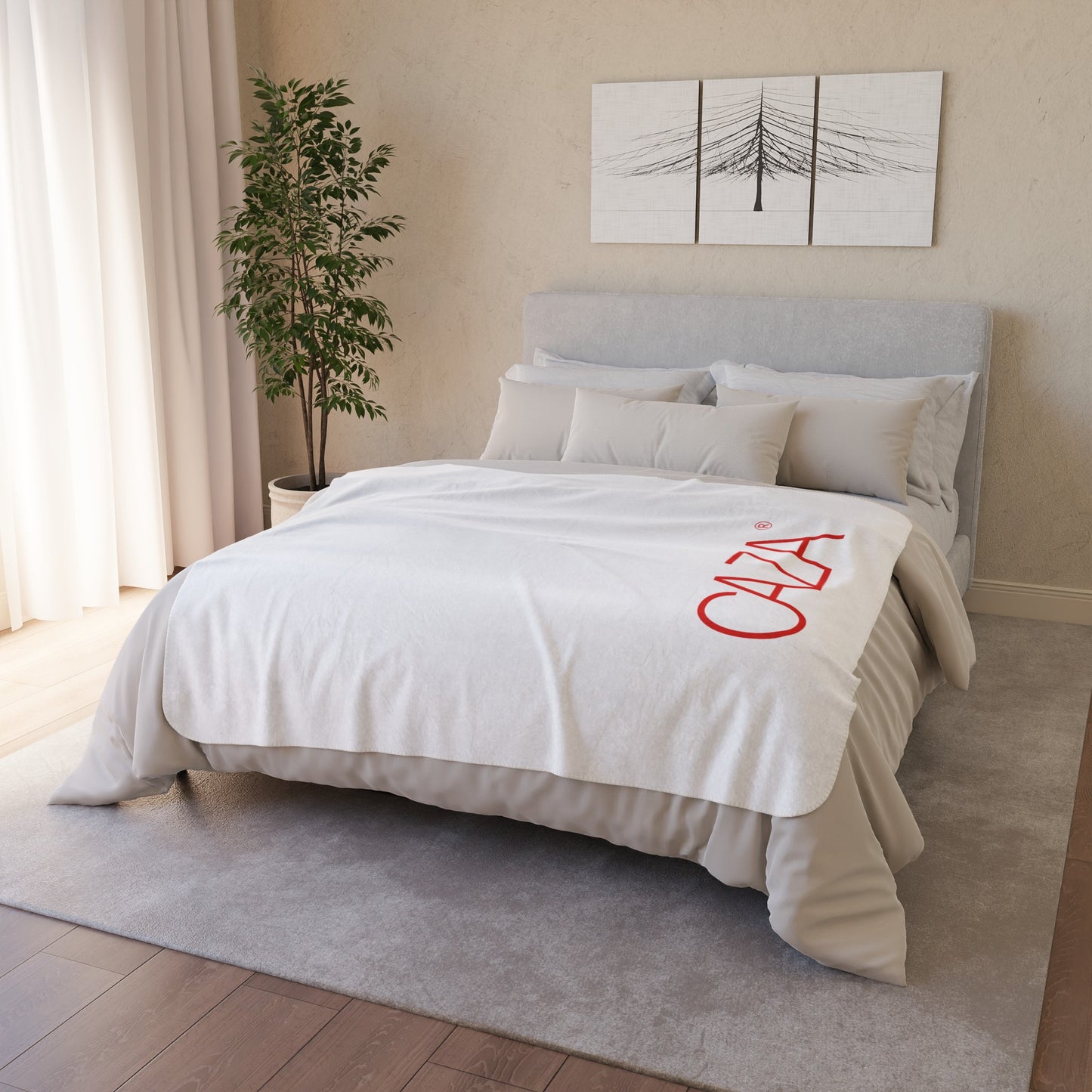 Fleece Sherpa Blanket (White)