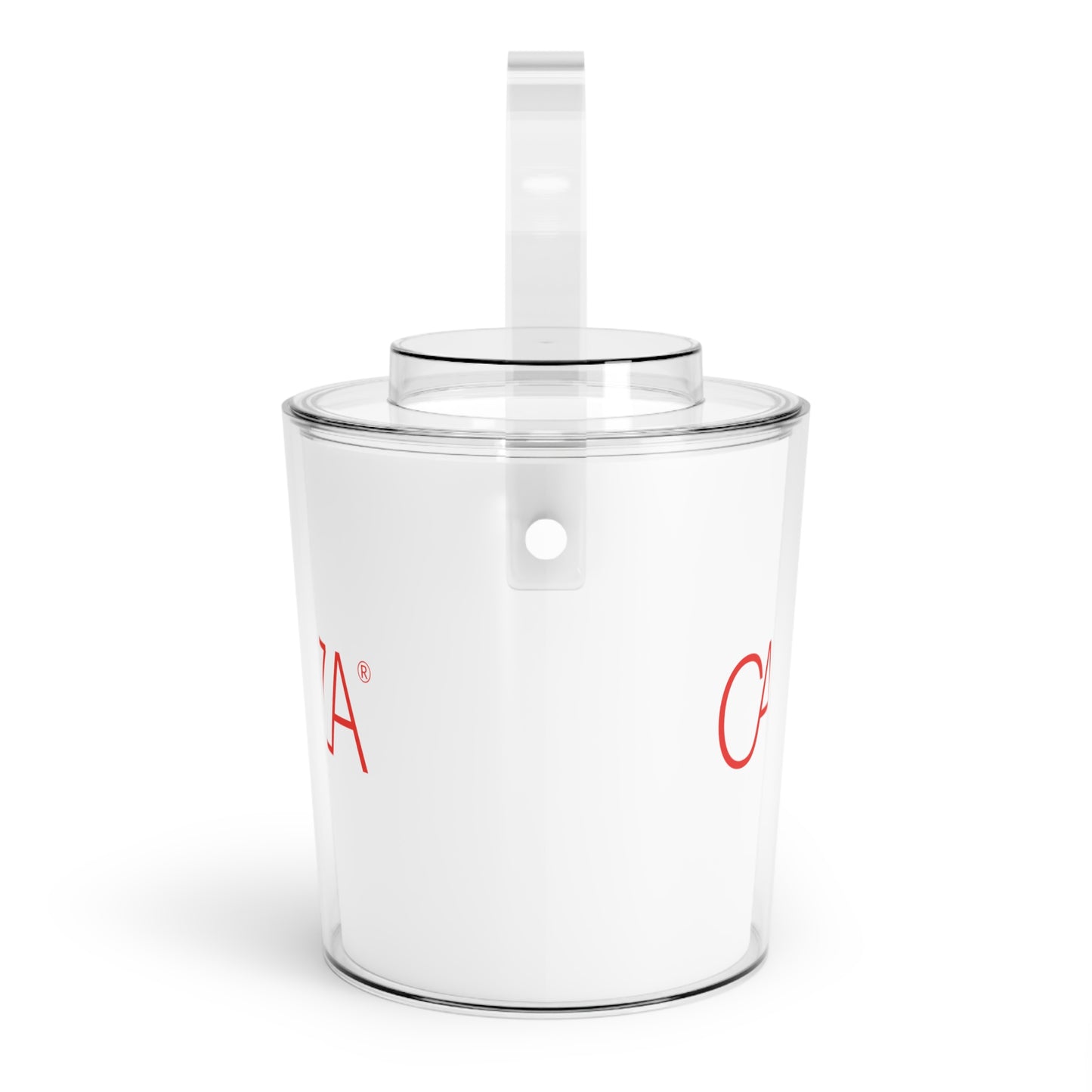 Ice Bucket with Tongs (White)