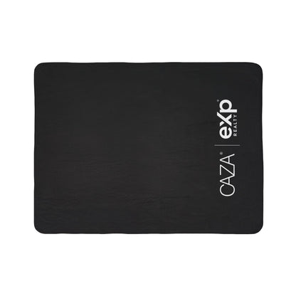 Fleece Sherpa Blanket (Black with White Logo)