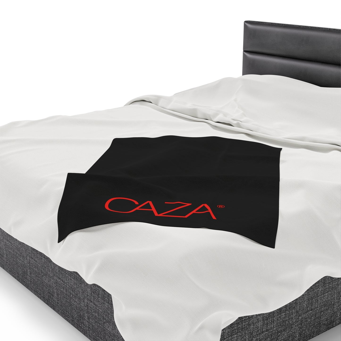 Velveteen Plush Blanket (Black with Red Logo)