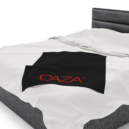 Velveteen Plush Blanket (Black with Red Logo)