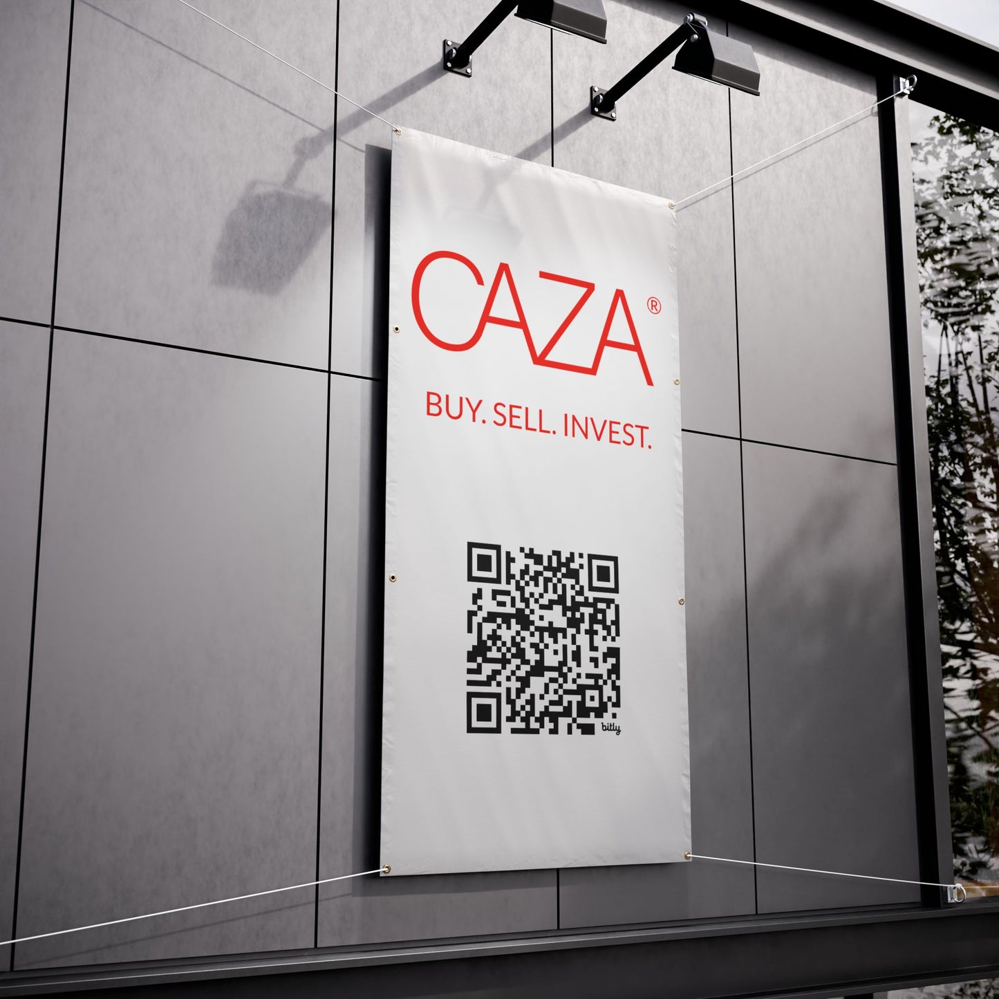 Buy. Sell. Invest. | Vinyl Banners (White)