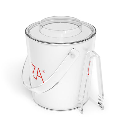 Ice Bucket with Tongs (White)