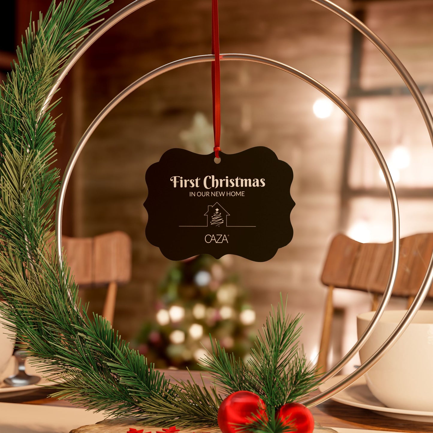 1st Christmas Aluminum Ornaments (Black)