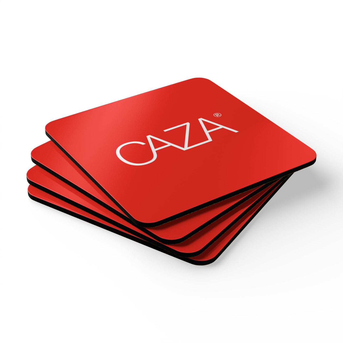 Corkwood Coaster Set (Red)