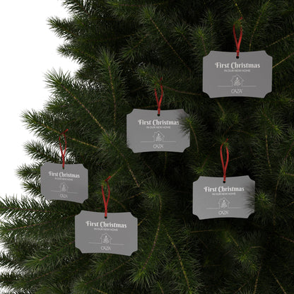 1st Christmas Aluminum Ornaments (Grey)