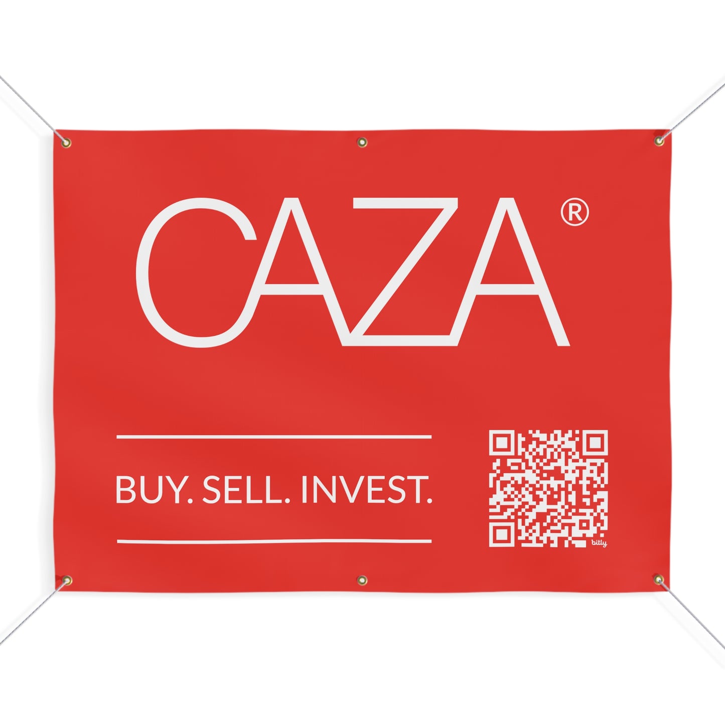 Buy. Sell. Invest. | Matte Banner (Red)