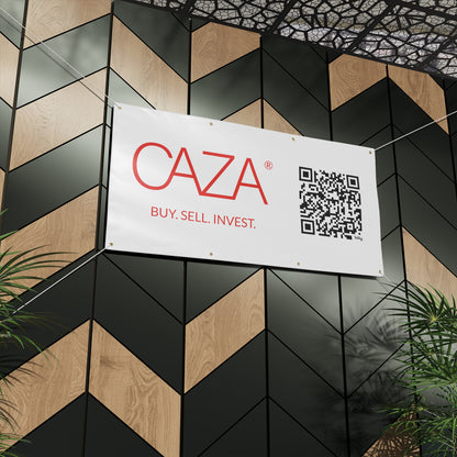 Buy. Sell. Invest. | Matte Banner (White)