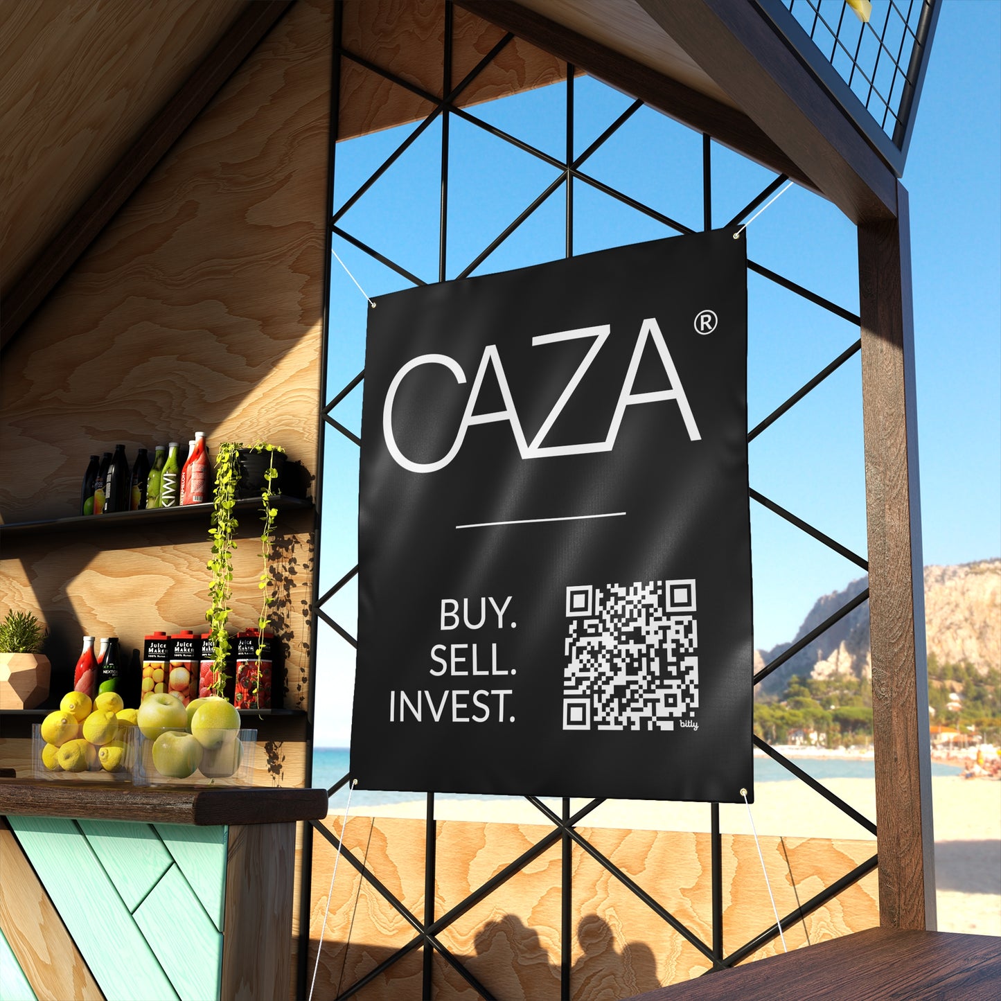 Buy. Sell. Invest. | Matte Banner (Black)