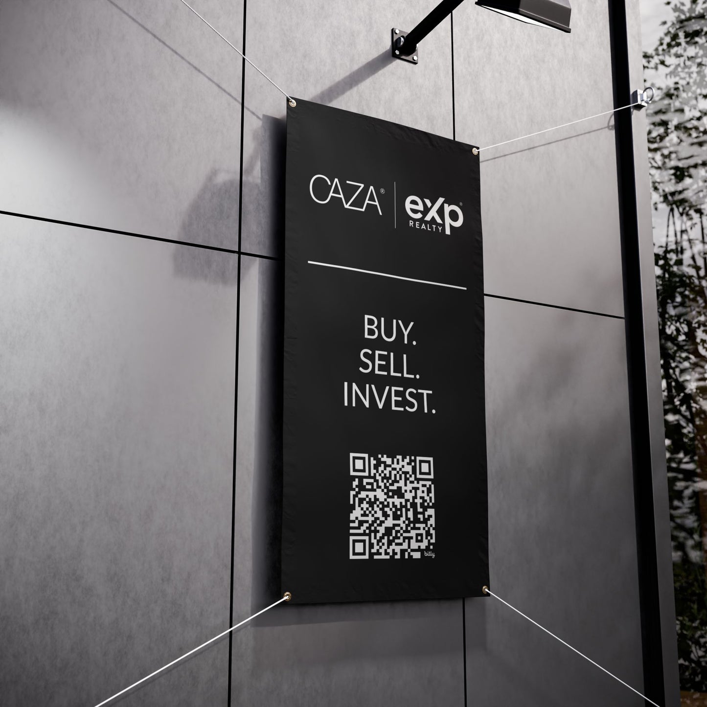 Buy. Sell. Invest. | Vinyl Banners (Black)