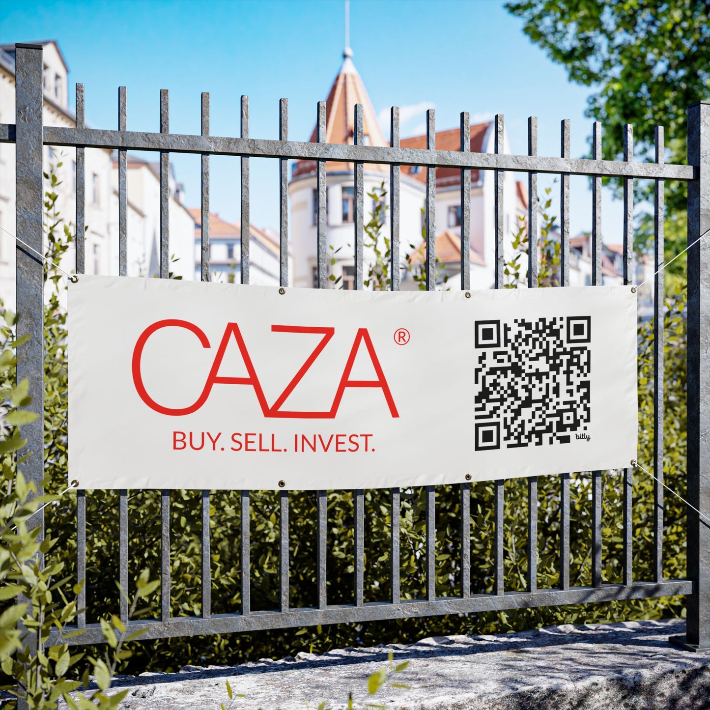 Buy. Sell. Invest. | Vinyl Banners (White)